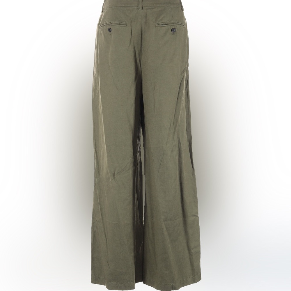 NWT 🫒 Madewell Harlow Wide-Leg Pants, Full Length, Linen Blend, Olive Green, 12 - Picture 2 of 16